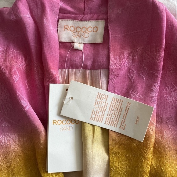 Rococo Sand- NWT Multicolored Ombré Longsleeve Wrap Mini Dress - Picture 5 of 7